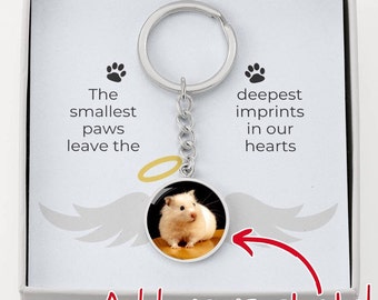 Personalized Hamster Memorial Keychain: Pet Loss Gift