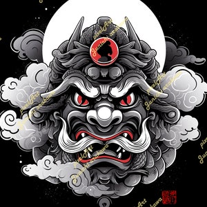Japanese Hannya Mask Matted Print, Hannya Print, Hannya Mask Wall Art, Hannya Mask, Japanese Art, Japanese Hannya, Matted Print