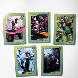 Five custom trading cards featuring dynamic illustrations of the FlyQuest League of Legends esports 2025 players as signature champions from the 2025 LCS/LTA North season: Bwipo as Dawnbringer Renekton, Inspired as Mecha Kha'Zix, Quad as Mythic Cassiopeia, Massu as Arctic Ops Varus, and Busio as Bewitching Neeko. The cards have the year 2025 printed on them, the player names and roles, the champion names, the word FlyQuest, and the FlyQuest logo.