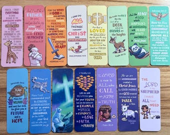 Christian Bookmarks with Bible Verses Scripture Art