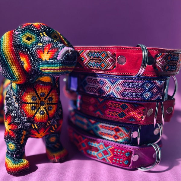 Mexican Boho Style Colorful Dog Collar - Large