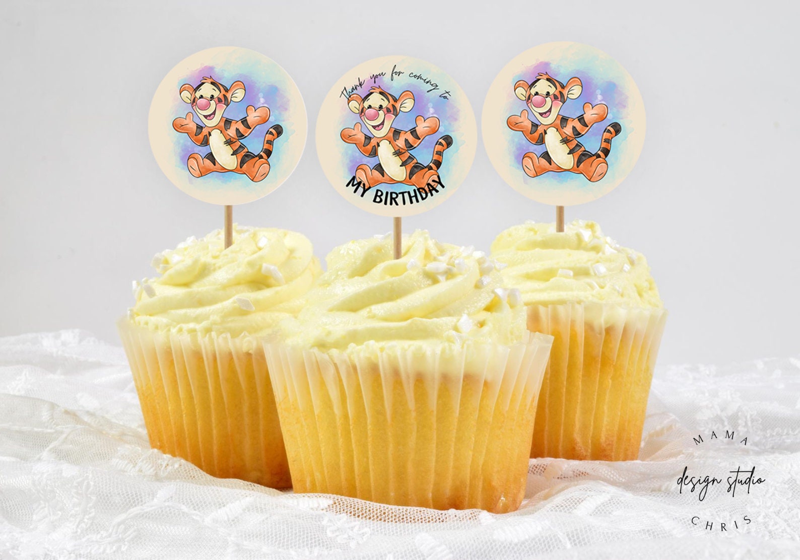 Tigger Cupcake Toppers Printable Cupcake Topper Instant Download DIY