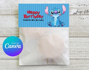 Stitch Bag Toppers | Printable Bag Toppers | Editable Template | Instant Download | DIY Party Decor 011