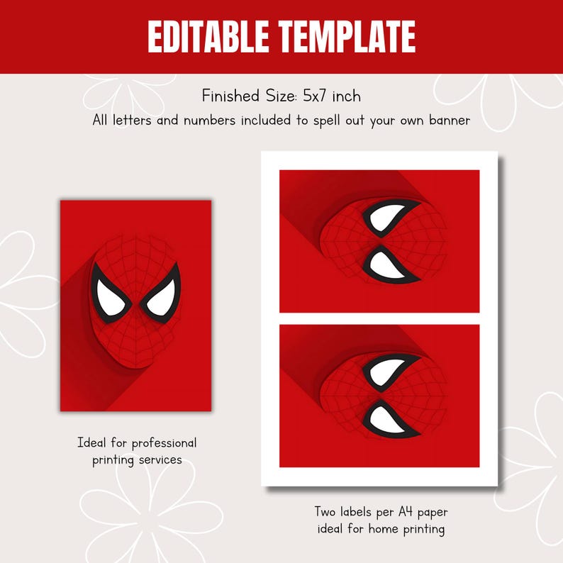 Spiderman Bunting Flag Banner, Spiderman Party Banner, Happy Birthday Banner Bunting Flags 035 image 2