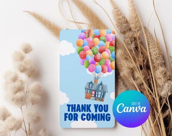 UP Favour Tag, Thank You Tag Template, Editable Favour Tag, Birthday Favour Tag 023