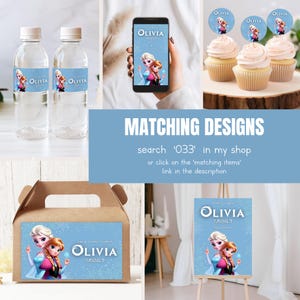 Plantilla de adorno para bolsa de golosinas de Frozen, diseño editable para bolsa de golosinas de cumpleaños, etiqueta imprimible para bolsa de golosinas de cumpleaños 033 imagen 5