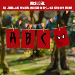 Spiderman Bunting Flag Banner, Spiderman Party Banner, Happy Birthday Banner Bunting Flags 035 image 1