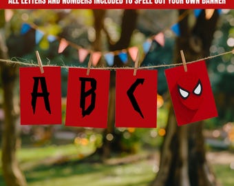 Bandierine di Spiderman, striscioni per feste di Spiderman, striscioni di buon compleanno 035