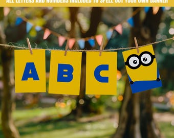Minions Bunting Flag Banner, Minions Party Banner, Happy Birthday Banner Bunting Flags 037