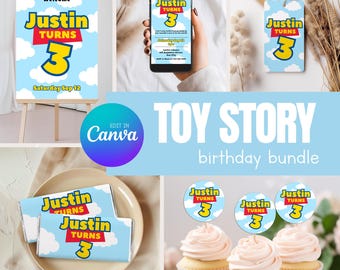 Toy Story Birthday Party Bundle Template, Editable Birthday Party Bundle, Small Bundle Party 026