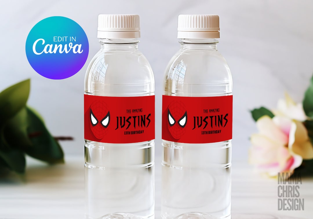 Plantilla De Etiqueta De Botella De Agua De Spiderman Etiqueta De plantilla-de-etiqueta-de-botella-de-agua-de-spiderman-etiqueta-de