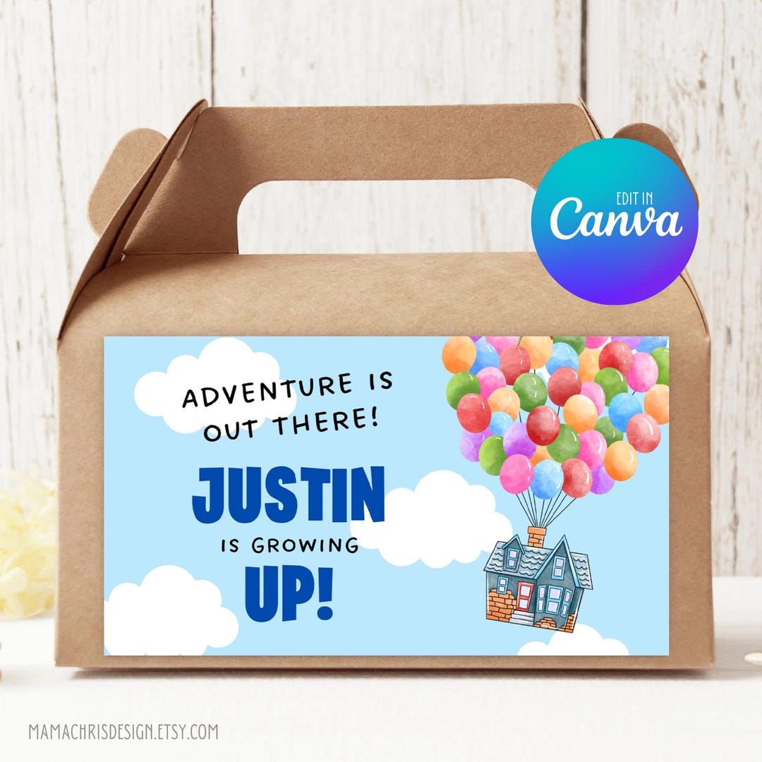 UP Gable Box Label Editable, UP Favour Box Sticker Template, Printable ...