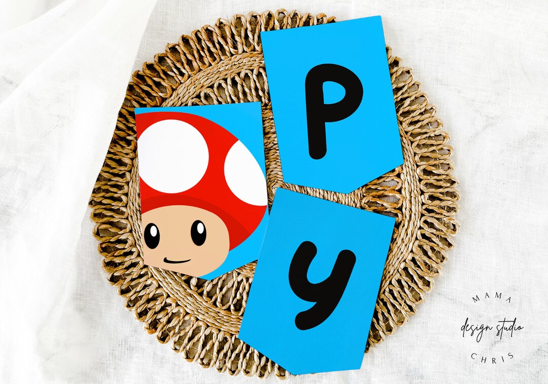 Toad Happy Birthday Banner Printable Birthday Banner - Etsy