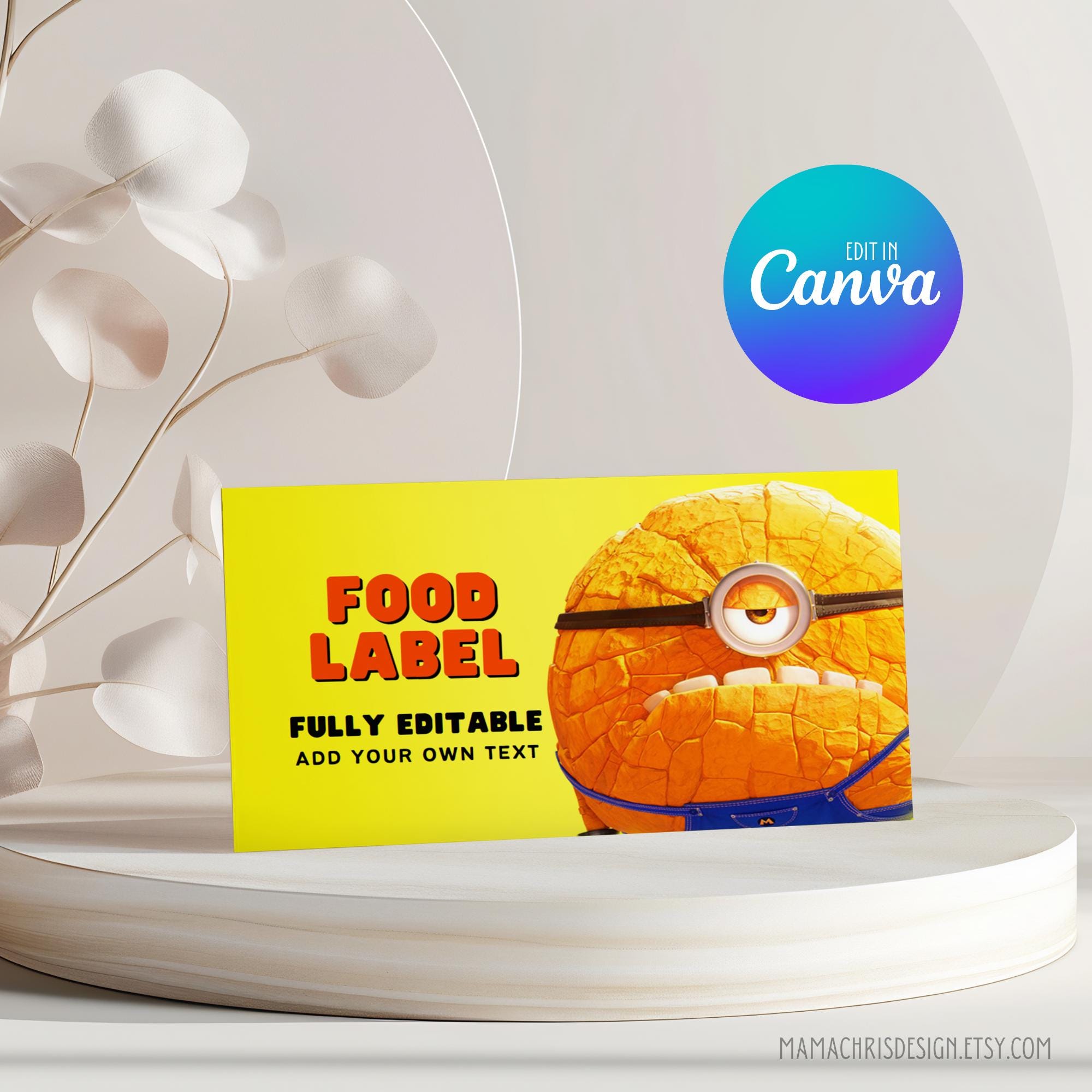 Despicable Me 4 Food Label, Birthday Party Food Tent Cards, Minions ...