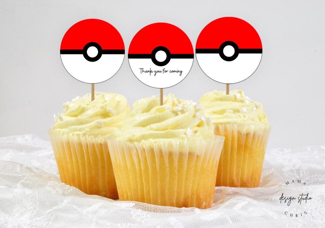 Pokemon Cupcake Toppers Printable Cupcake Topper Instant Download DIY