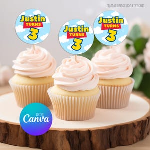 Toy Story Cupcake Topper, Printable Cupcake Topper, Editable Template, Toy Story Party, Toy Story Birthday 026