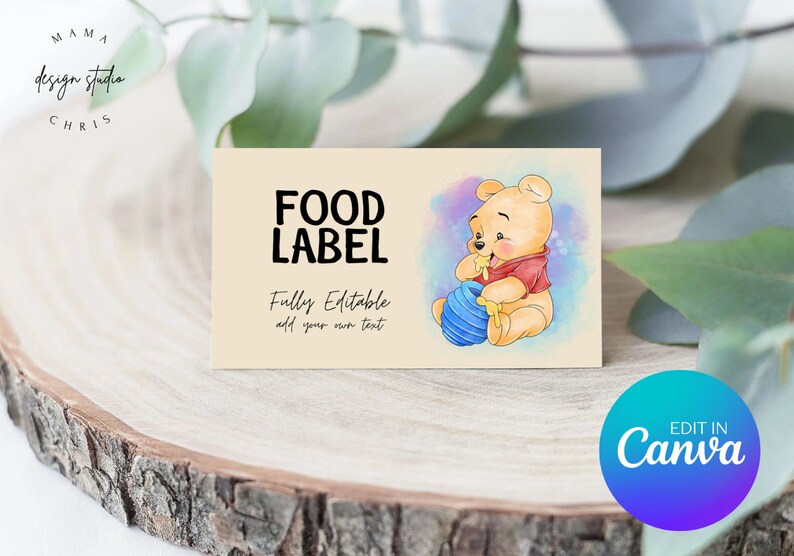 Winnie the Pooh Food Label Printable Food Labels Editable Etsy Australia