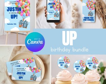 UP Birthday Party Bundle Template, Editable Birthday Party Bundle, Small Bundle Party 023