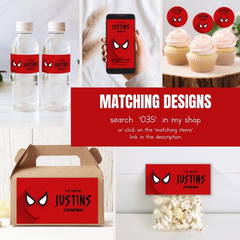 Spiderman Bunting Flag Banner, Spiderman Party Banner, Happy Birthday Banner Bunting Flags 035 image 4