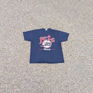 Vintage 1993 Winnipeg Jets Single Stitch T-shirt Navy Blue