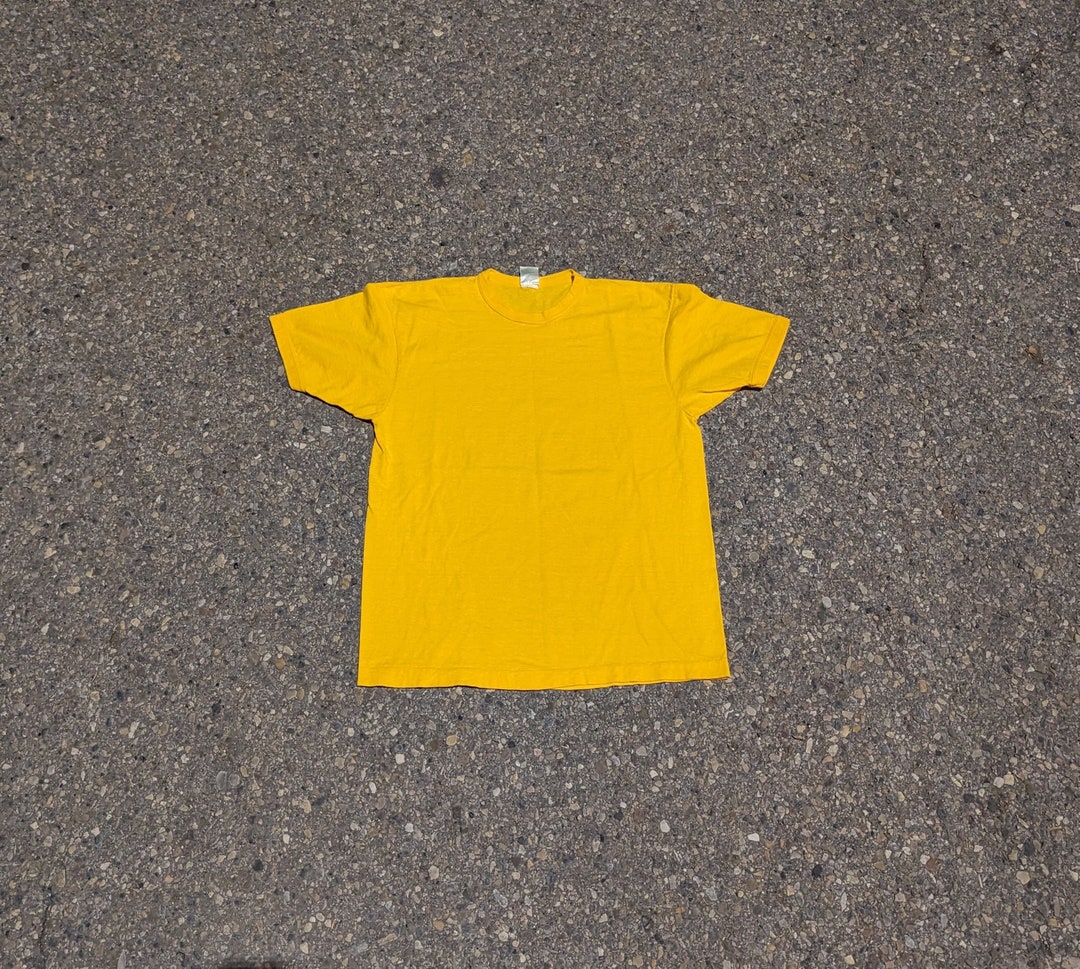 Vintage Blank Ringer T-shirt Yellow - Etsy