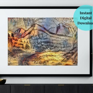 Tip Sea - Mountain art print, Room decor, Digital download, Instant download, Wall art decor, Landscape decor, Mountain art