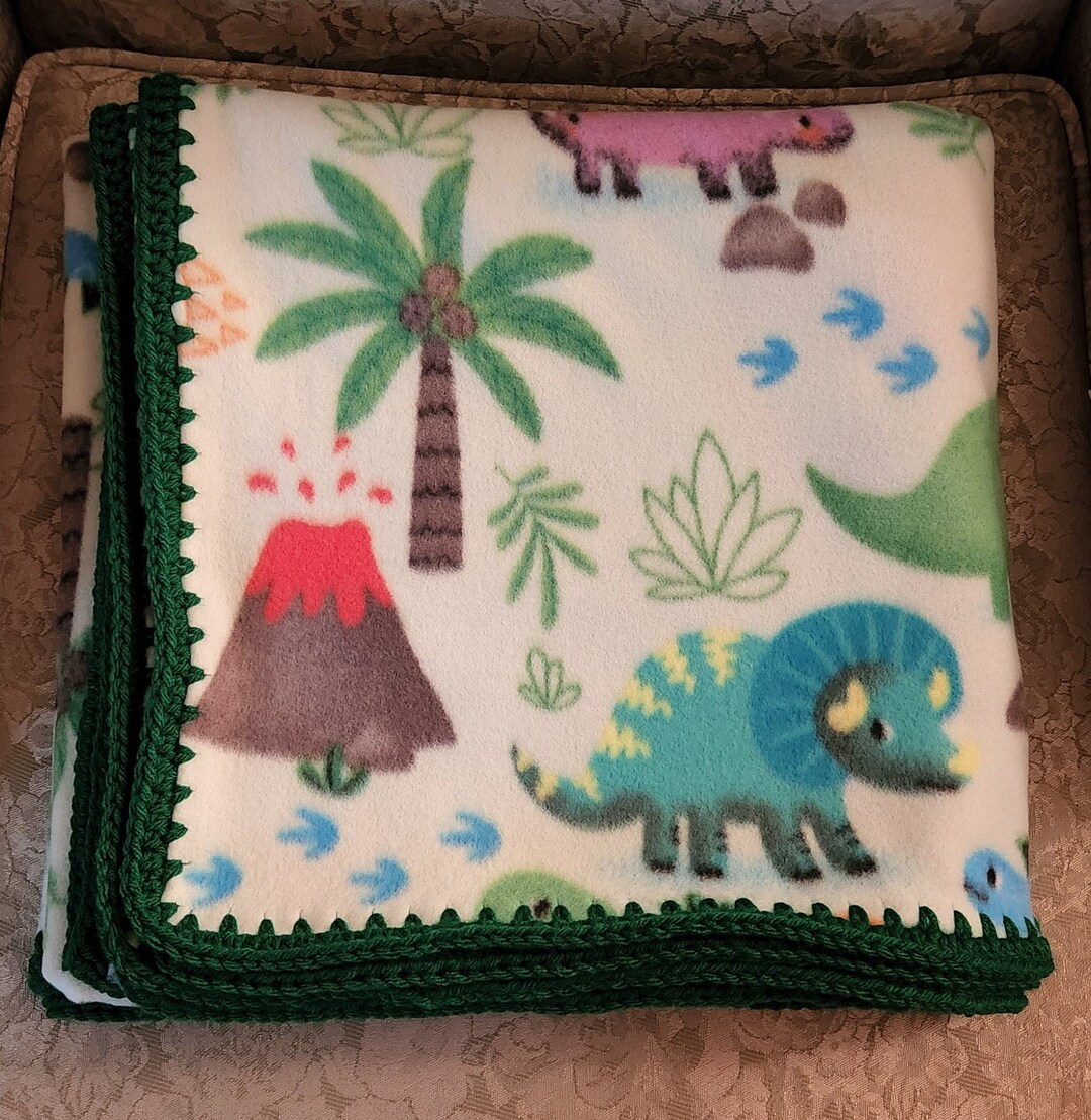 Dinosaur Fleece Throw Blanket Etsy