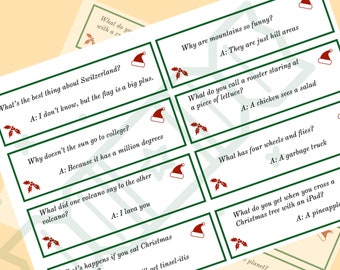 48 Christmas Jokes Printables | Bon Bon | Christmas Cracker Jokes | PDF file | Download and Print | Sustainable Christmas | Cracker Fillers