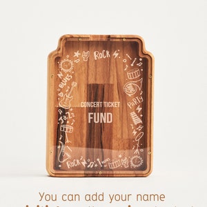 Adult Kid Baby Boy Girl Piggy Bank, Christmas Wood Jar Coin Bank, Trip Vacation College Fund, Baseball Match Concert Travel Ticket Money Box