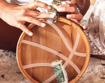 Personalized Wooden Coin Bank for Kids – Sports Ball Piggy Bank Montessori Money Saving Toy