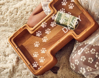 Personalized Dog Lover Gifts, Easter Wooden Bone Piggy Bank, Paw Design Coin Bank, Savings Box Animal Lover, Unique Gifts for Friends & Kids