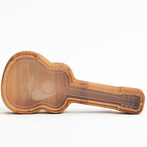 Engraved Wooden Texas Piggy Bank for Adult, Personalized Guitar Cash Box, Baptism Gift, Kids Room Decor, Christmas Baby Nephew Grandson Gift