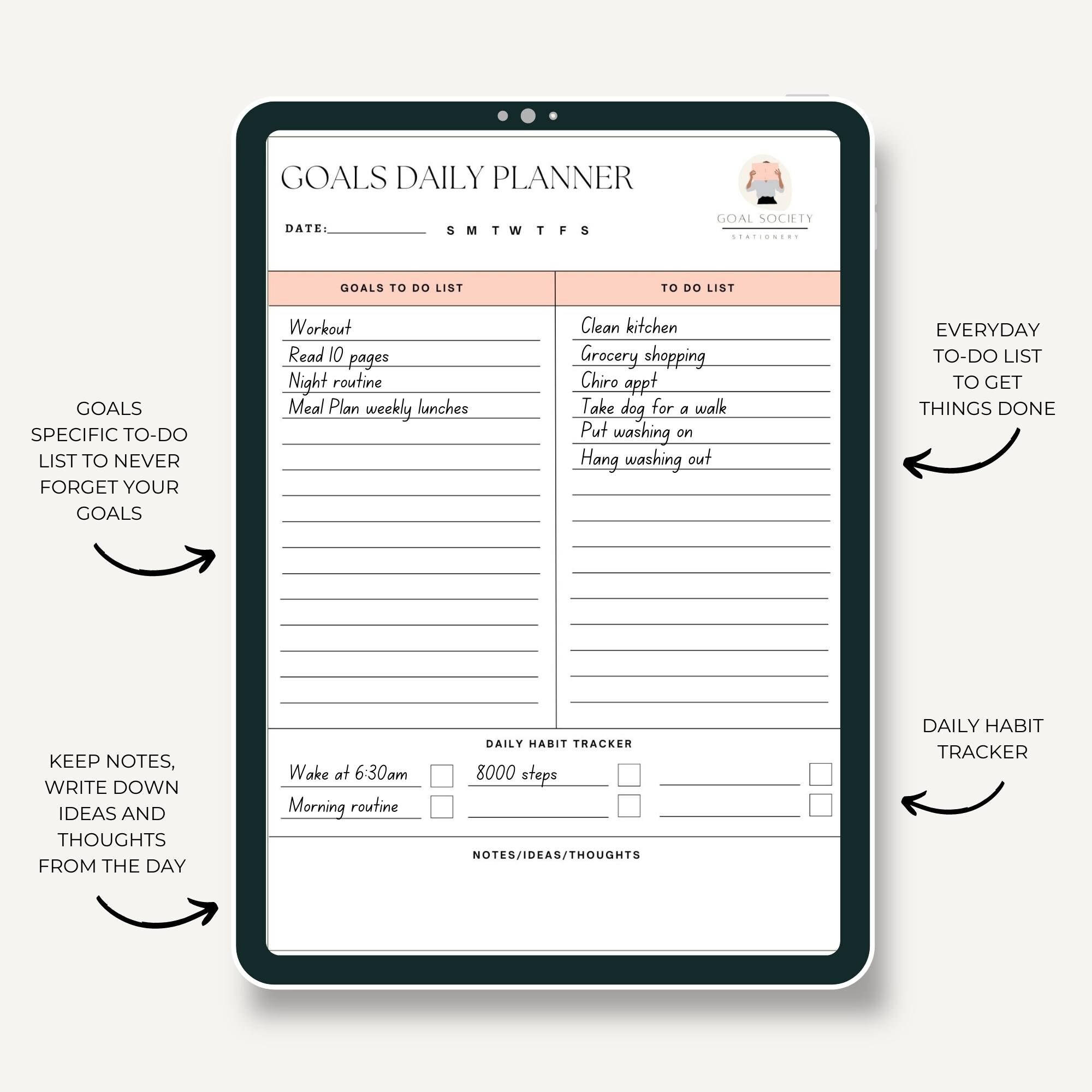 Weekly Planner Printable, Digital Planner, Weekly to Do Lists, Habit ...