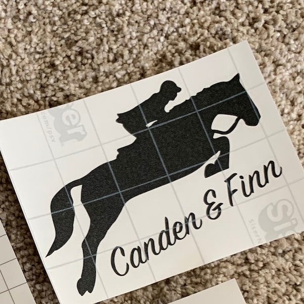 Personalized Name Hunter Jumper Horse Vinyl Decal