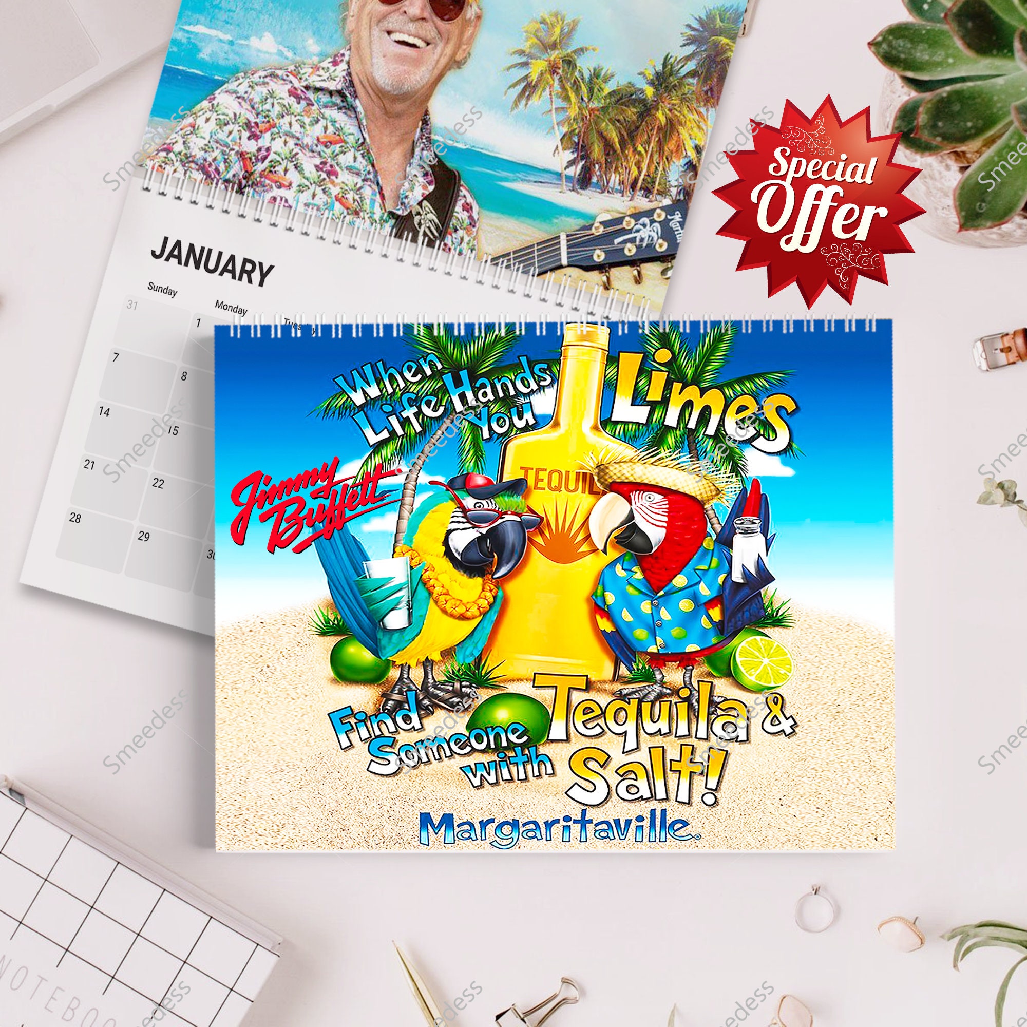 Calendario Jimmy Buffett 2025, Parrothead Margaritaville venduto da