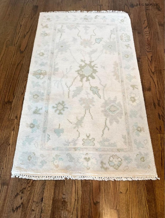 Cream Turkish Oushak Hand Knotted Contemporary rug 4x6, 5x8, 6x9, 8x10, 9x12, 10x14 ft Handmade Rugs for Living Room