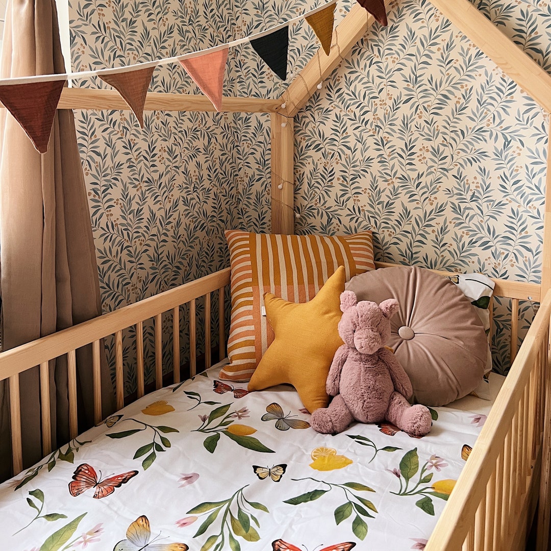 Butterfly Crib Bedding Set, Botanical Nursery Bedding, Shabby Chic ...