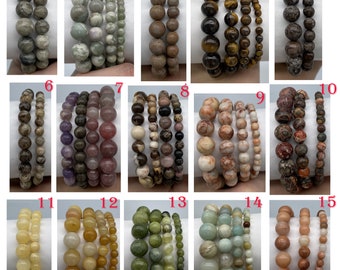 Genuine Natural Gemstone Round Smooth Beads Healing Energy Loose Beads For Bracelet Necklace DIY Jewelry Making Design  8mm