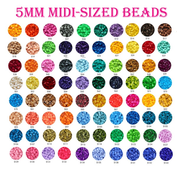 5.0mm 2000pcs/4000pcs Midi Sized Beads Refill Color (High Quality/Perler Beads/Fuse Beads) S1 - S129