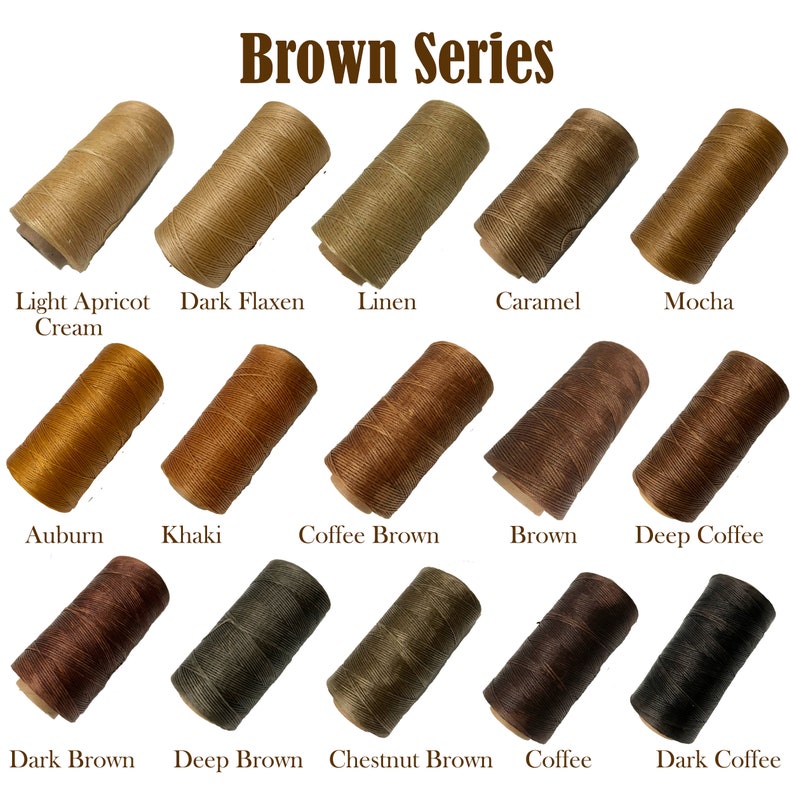 High Quality 150D Flat Waxed Thread Leather Hand Sewing Stitching Cord 284Yards 70 colors Brown Series