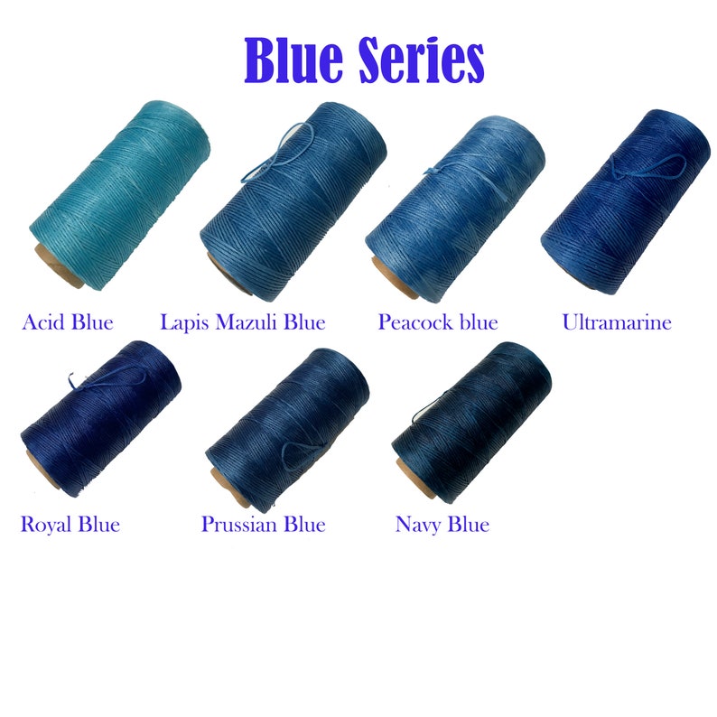 High Quality 150D Flat Waxed Thread Leather Hand Sewing Stitching Cord 284Yards 70 colors Blue Series