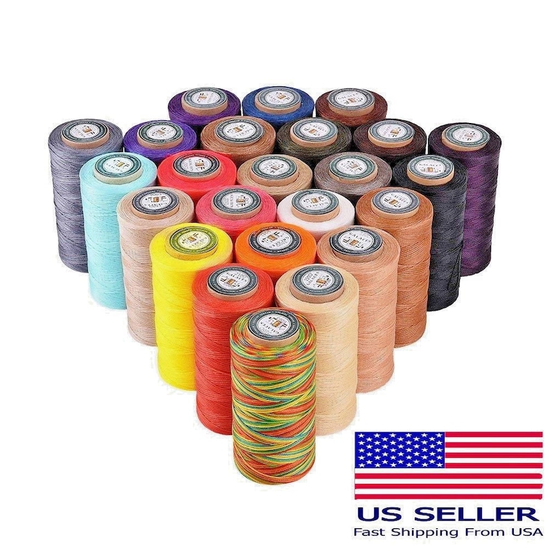 High Quality 150D Flat Waxed Thread Leather Hand Sewing Stitching Cord 284Yards 70 colors image 1