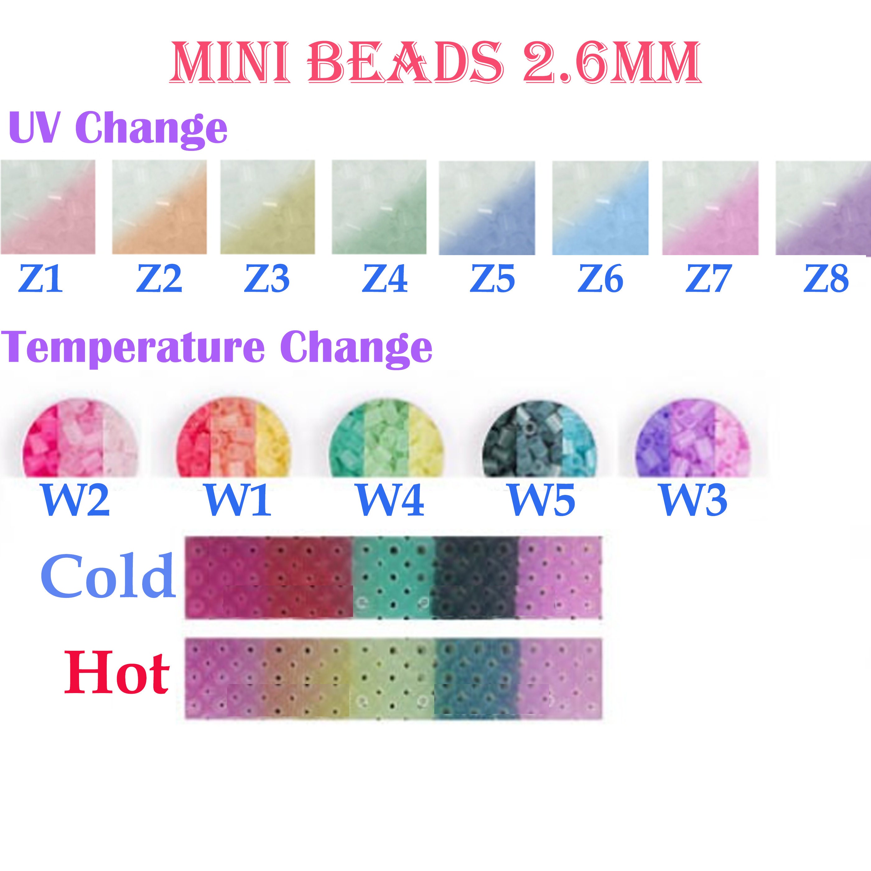 2.6mm Mini Beads Box Set - H-Series ( 15 Colors) High Quality Mini Beads -  (Perler Beads/Hama Beads/Fuse Beads)