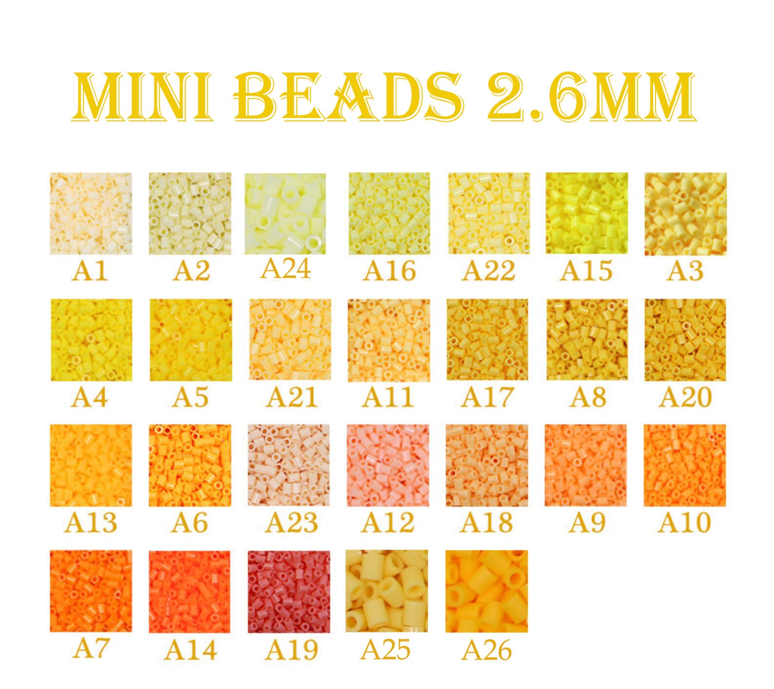 2000 MINI Perler Beads, Mini Fuse Beads, Bulk Perler Beads, Perler Bead  Lot, Melting Beads, Red, Orange, Yellow, Creme, Warm Perlers 