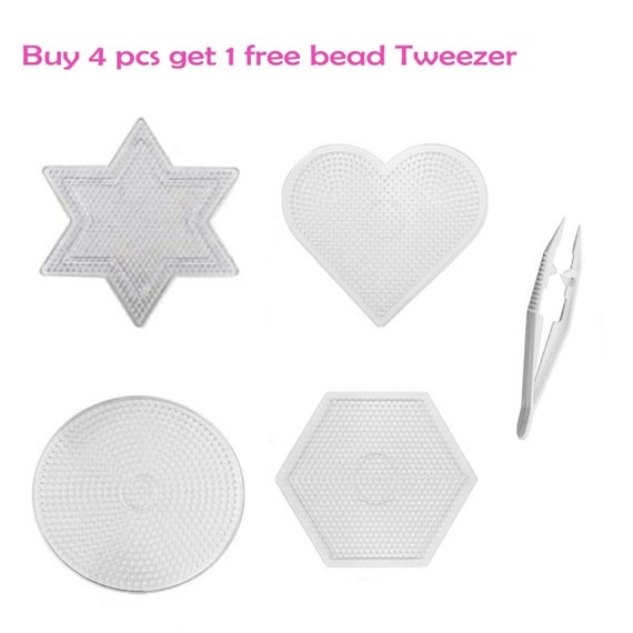 4 Large Perler/fuse Beads Pegboards for 5 Mm Beads 1 Free Bead Tweezers 