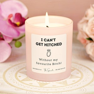 Funny Bridesmaid Proposal Gift; Engagement & Wedding Gifts; Made of Honor Gift; Soy Wax (no paraffin); Burn Time 40 to 60hrs; Bubblegum Pink