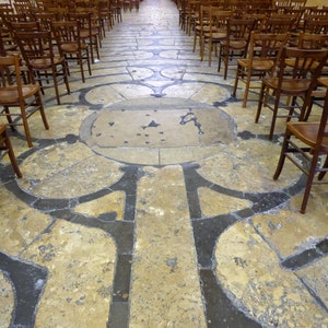 The Labyrinth of Chartres - with chairs - photo file