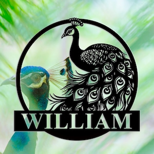 Custom Peacock Metal Wall Art: Personalized Home Decor (8-24 Inch)