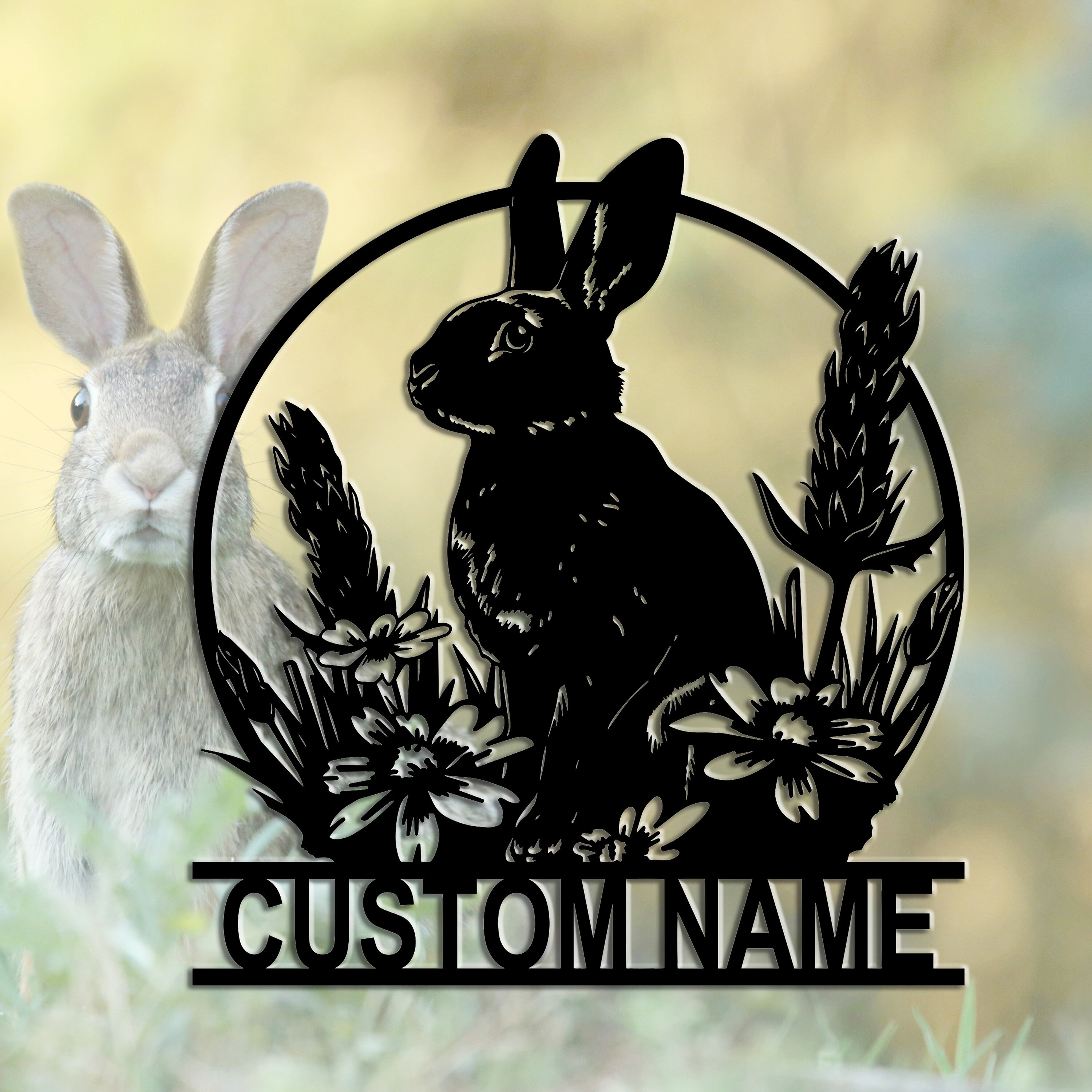 Rabbit Metal Art - Etsy