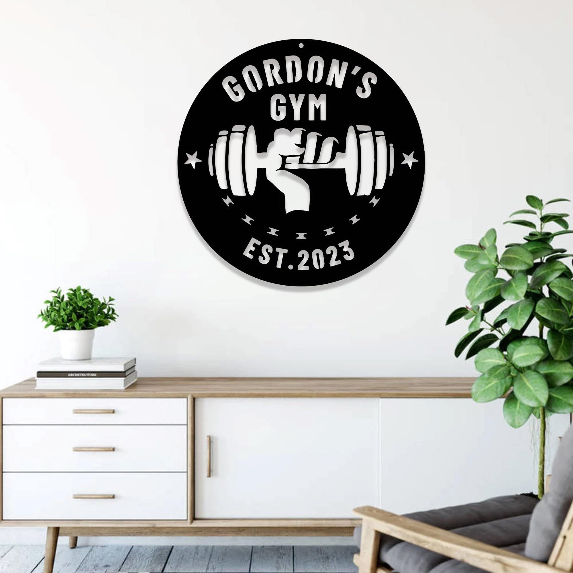 Custom Gym Sign, Personalized Gym Metal Wall Art, Workout Room Sign